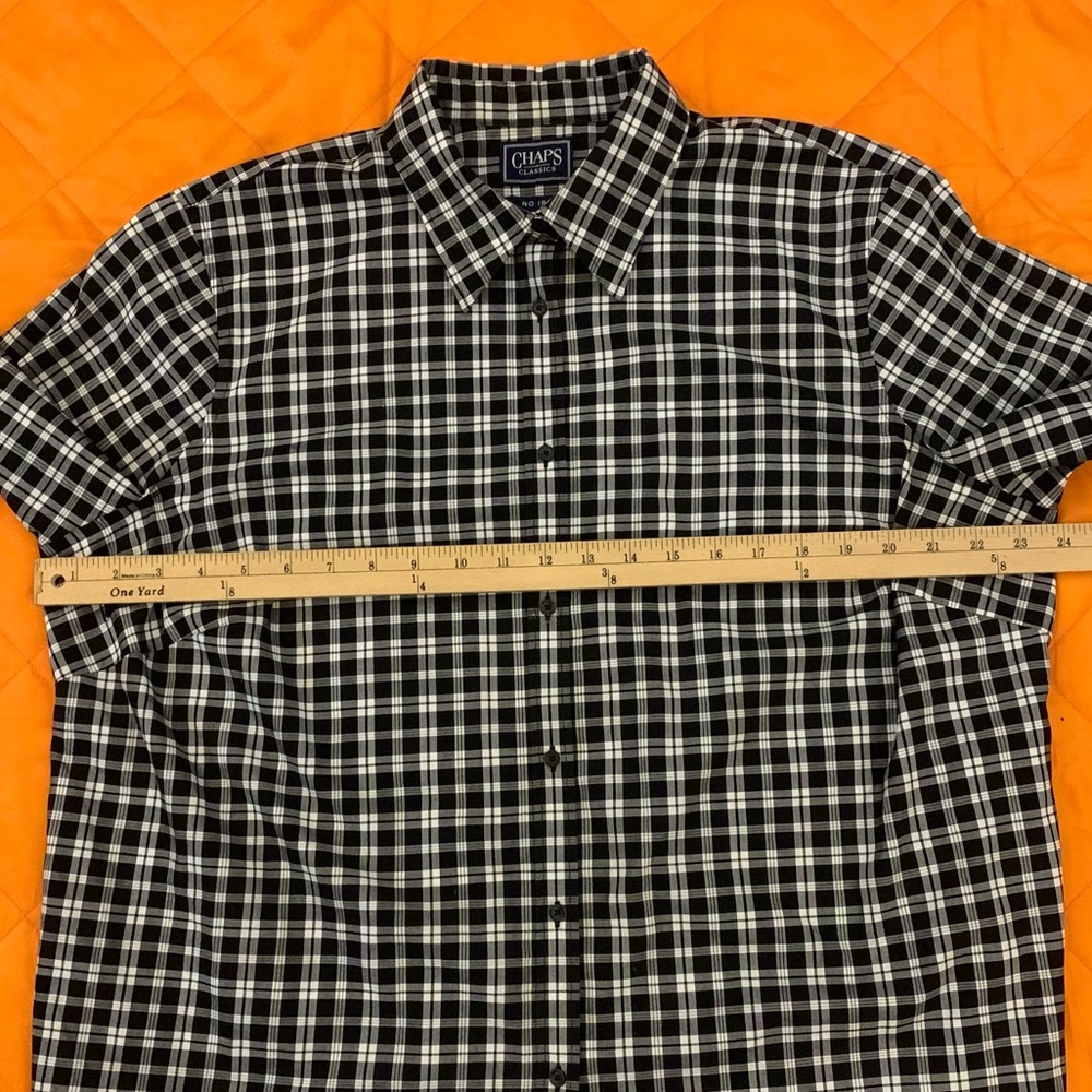 NWOT CHAPS CLASSICS LS No Iron Cotton Plaid Shirt - Picture 4 of 5